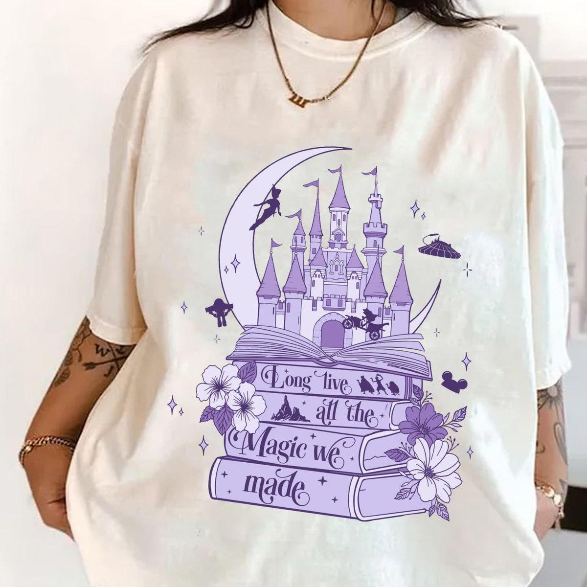 Disney Castle Book Floral Long Live All The Magic We Made Shirt 3