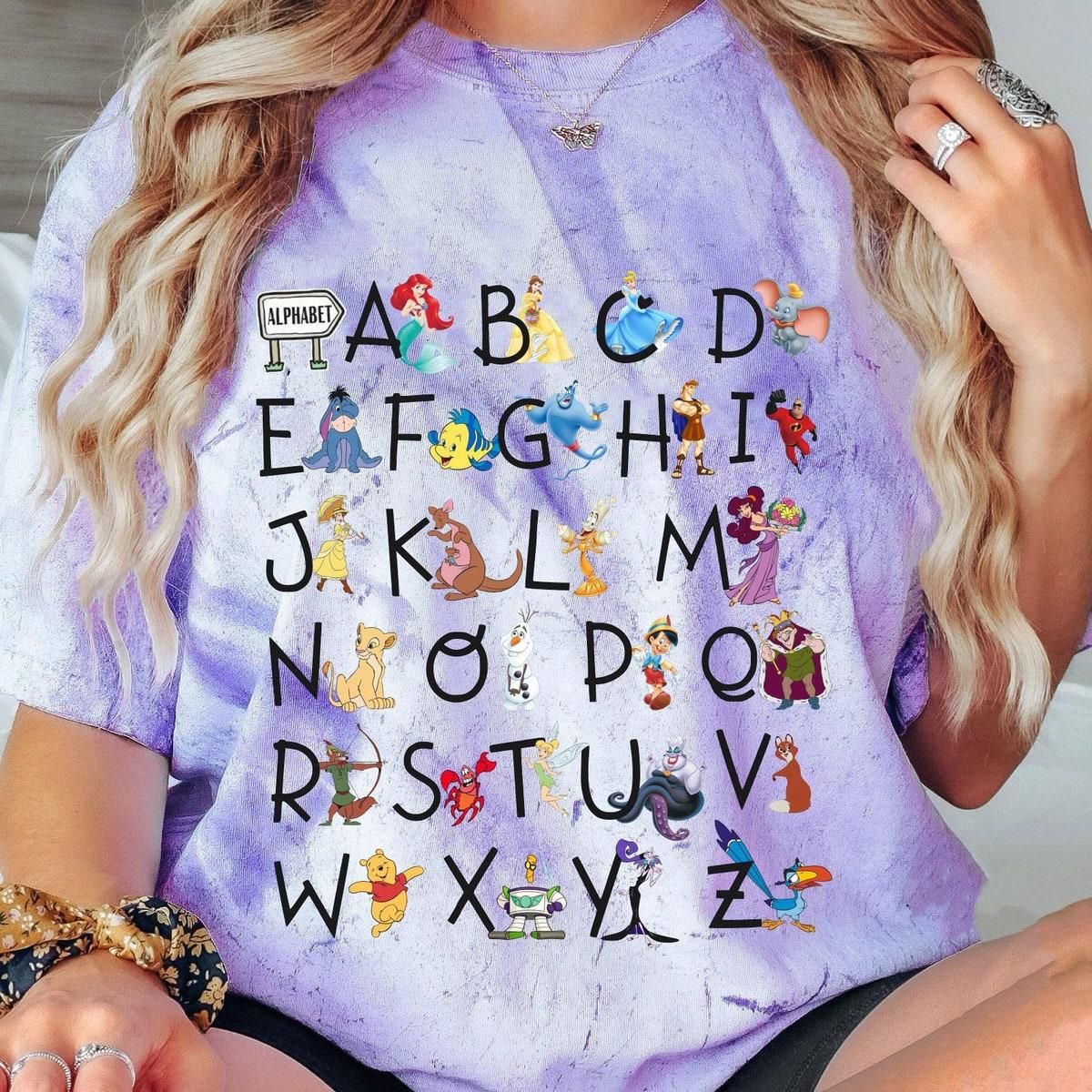 Disney Characters Alphabet Teacher Blast Kindergarten Teacher Shirt 6