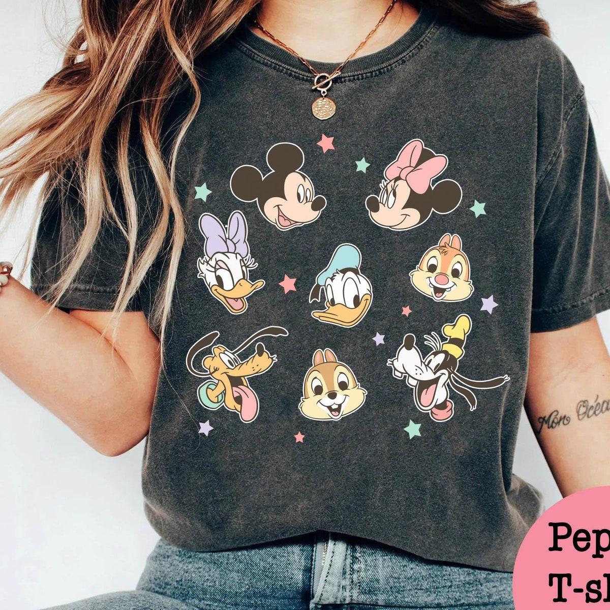 Disney Characters Face Mickey Minnie Donald Daisy Goofy Pluto Shirt 1