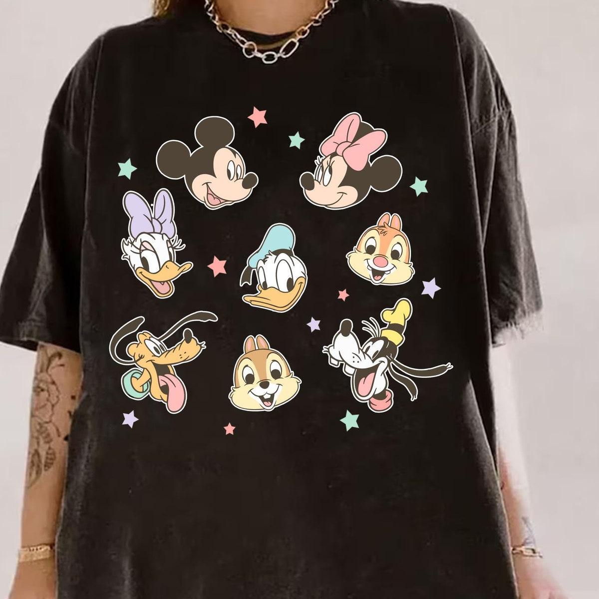 Disney Characters Face Mickey Minnie Donald Daisy Goofy Pluto Shirt 2