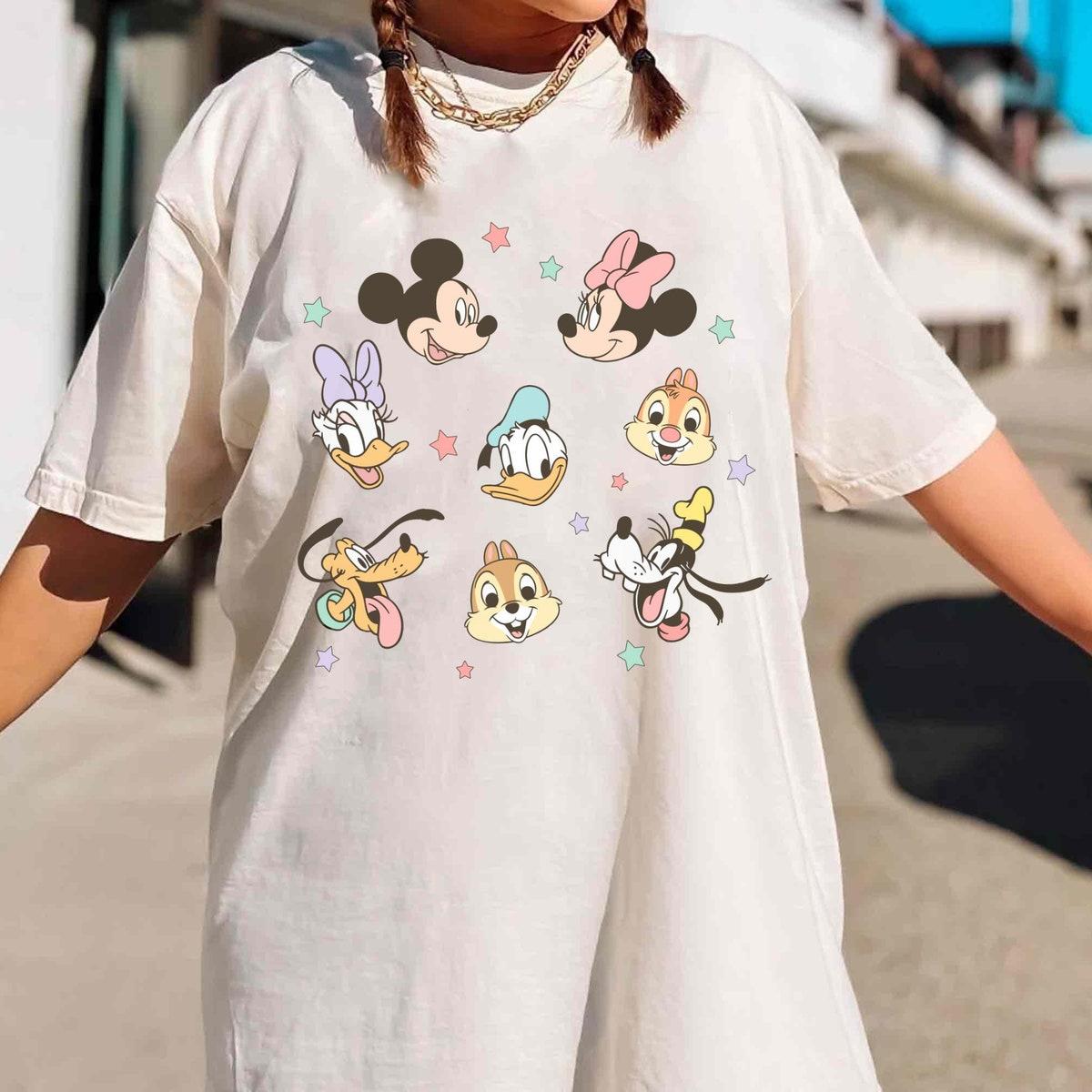 Disney Characters Face Mickey Minnie Donald Daisy Goofy Pluto Shirt 3