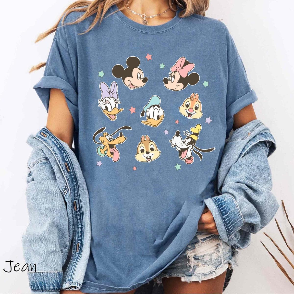 Disney Characters Face Mickey Minnie Donald Daisy Goofy Pluto Shirt 4