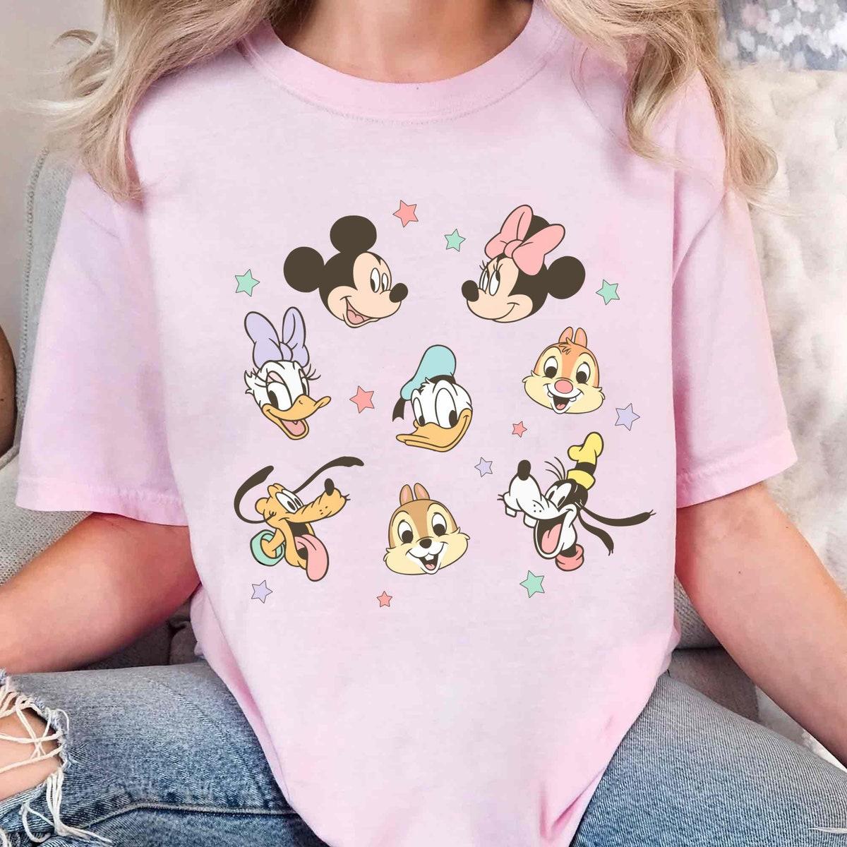 Disney Characters Face Mickey Minnie Donald Daisy Goofy Pluto Shirt 5