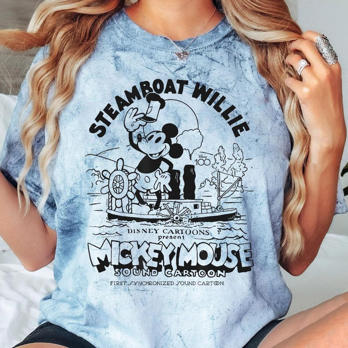 Disney D100 Mickey Mouse Steamboat Willie Sound Cartoon Shirt 1