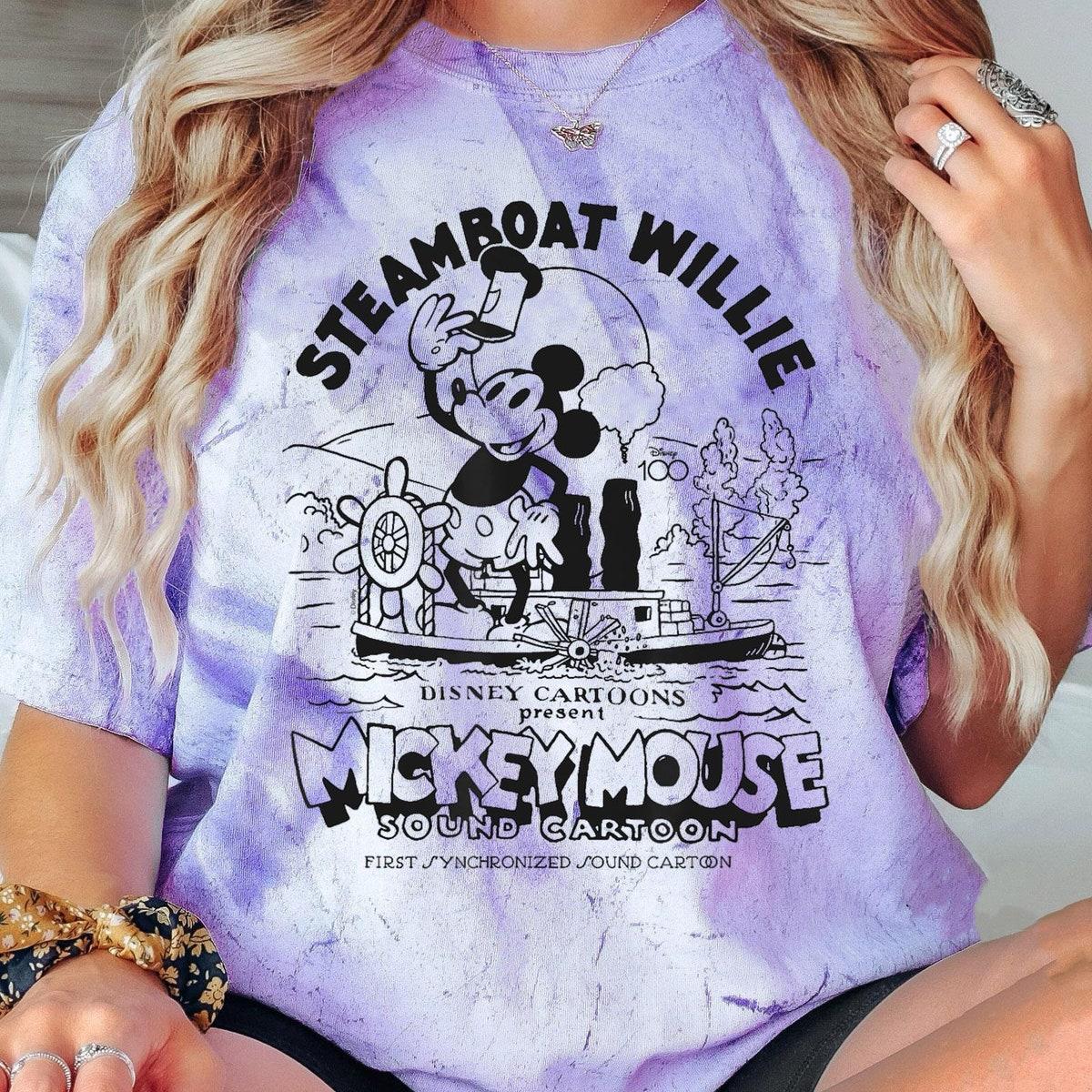 Disney D100 Mickey Mouse Steamboat Willie Sound Cartoon Shirt 2