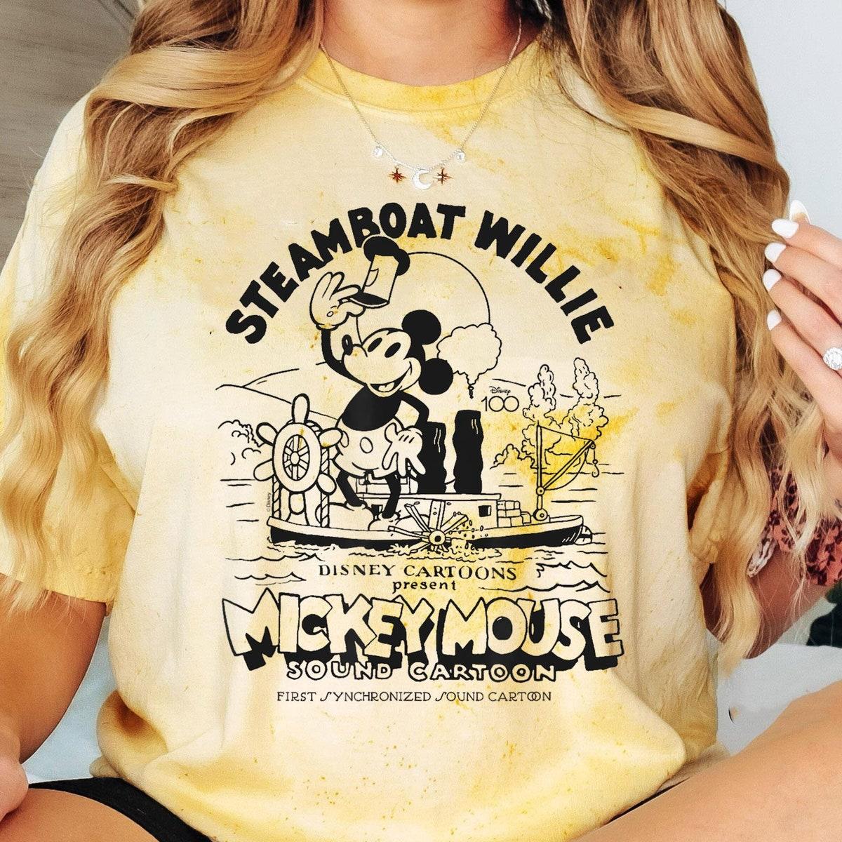 Disney D100 Mickey Mouse Steamboat Willie Sound Cartoon Shirt 3