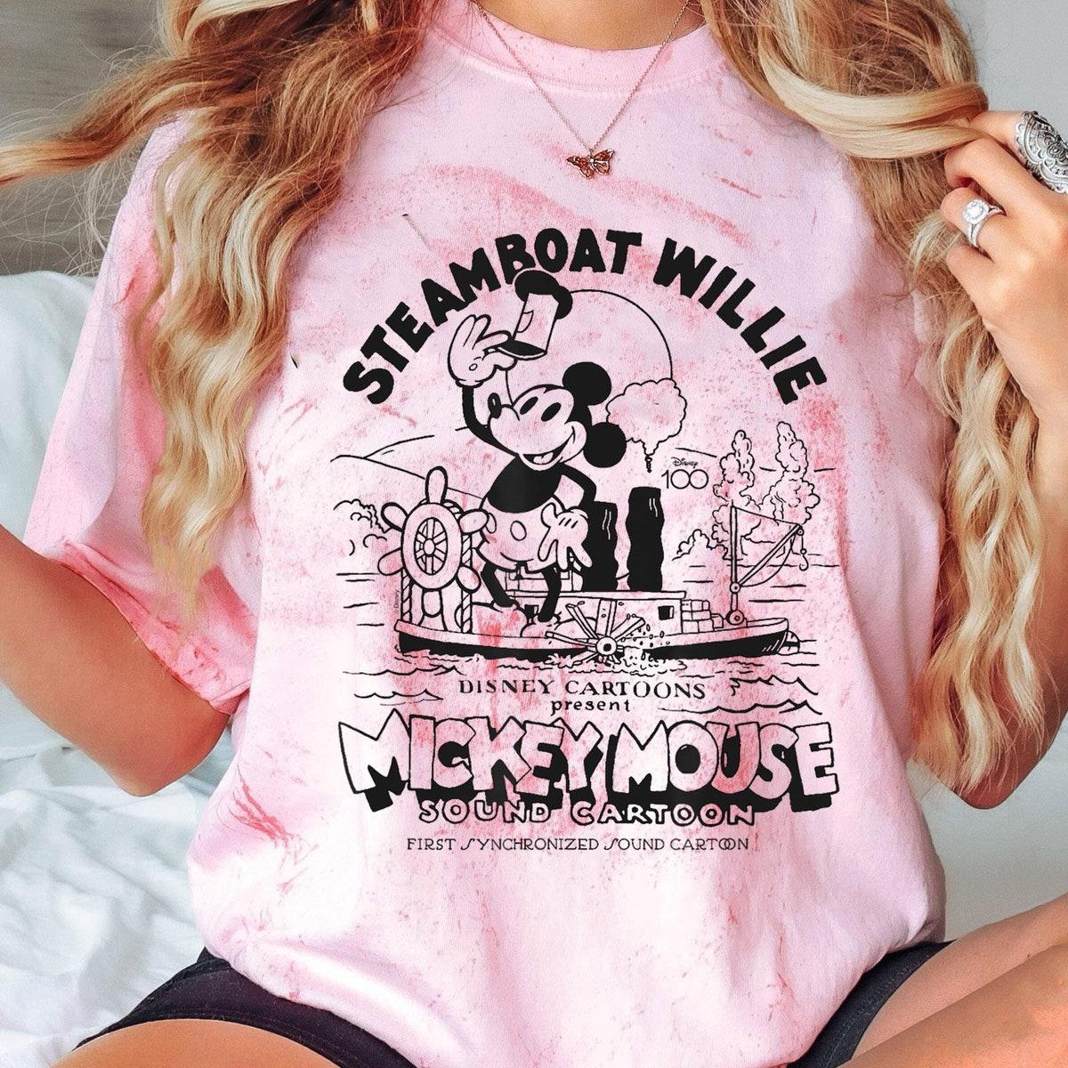 Disney D100 Mickey Mouse Steamboat Willie Sound Cartoon Shirt 5