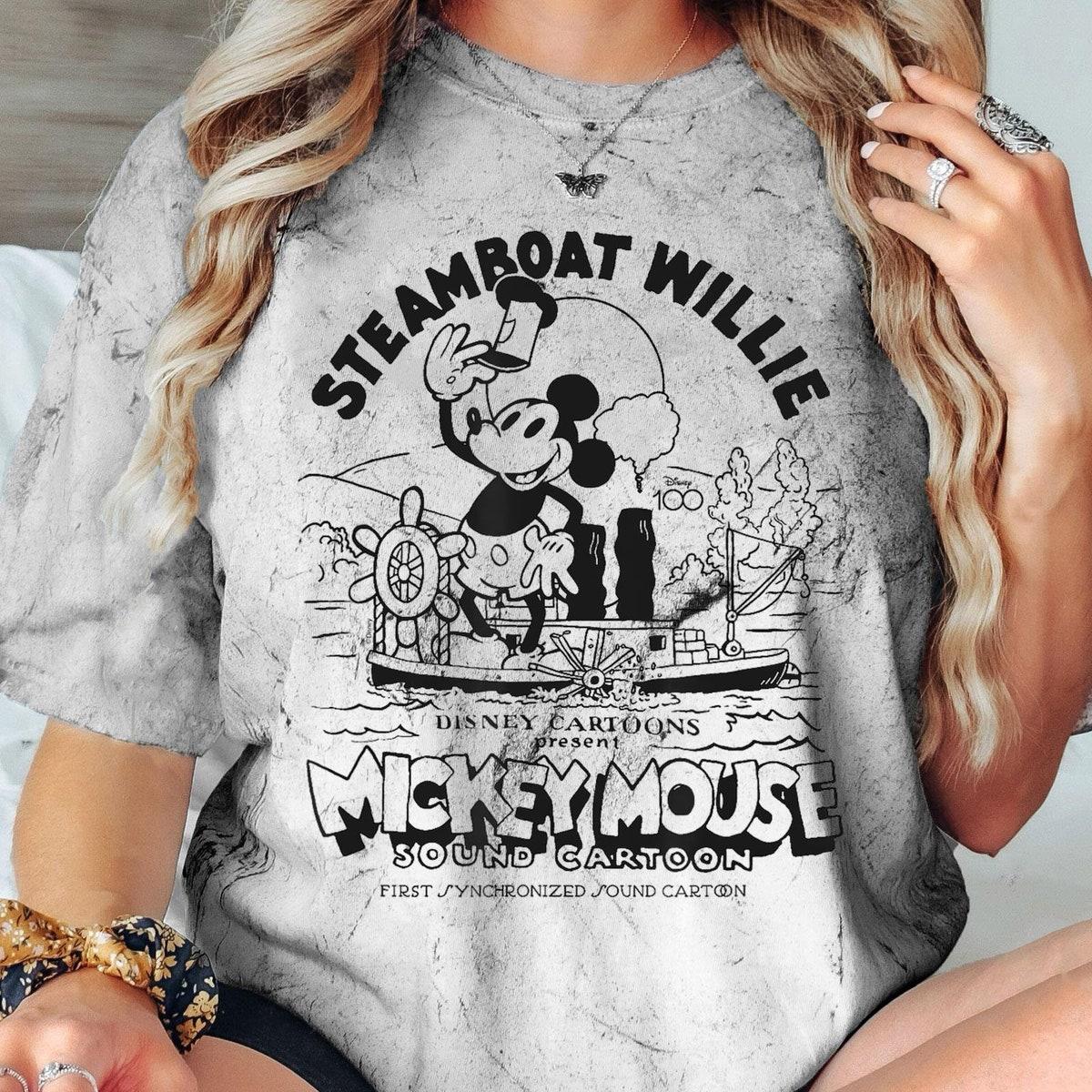 Disney D100 Mickey Mouse Steamboat Willie Sound Cartoon Shirt 6