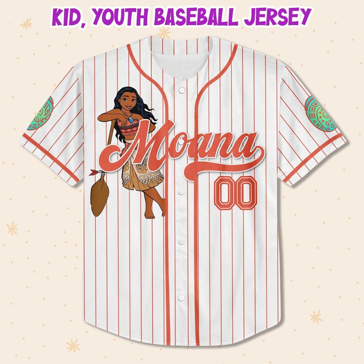 Disney Princess Moana Simple Custom Name Baseball Jersey 2