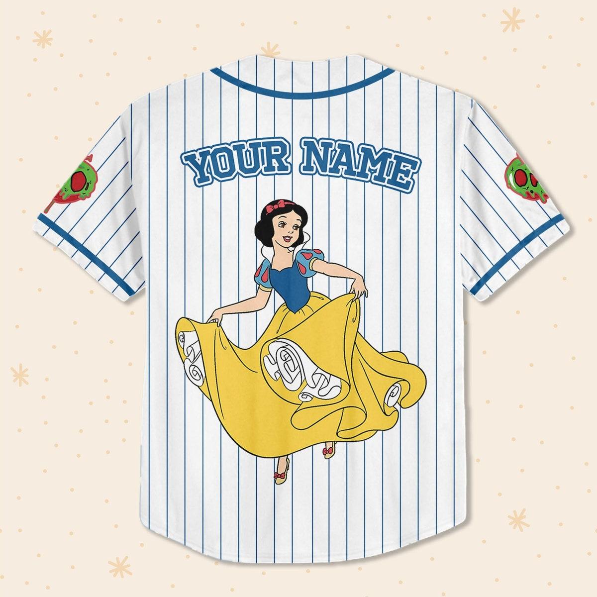 Disney Princess Snow White Simple Custom Name Baseball Jersey 3