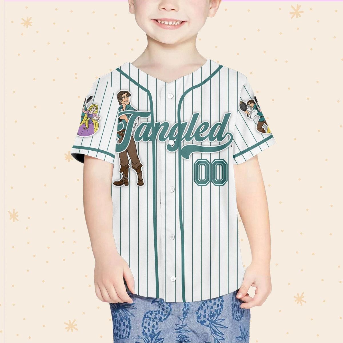 Disney Tangled Flynn Rider Custom Name Baseball Jersey 4