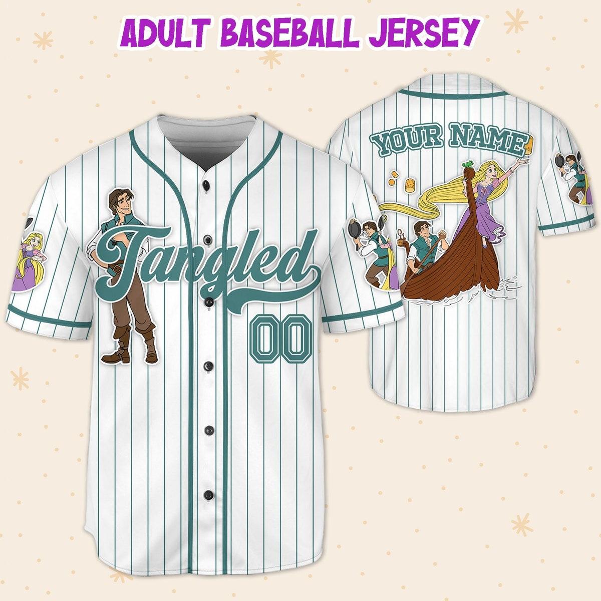 Disney Tangled Flynn Rider Custom Name Baseball Jersey 5