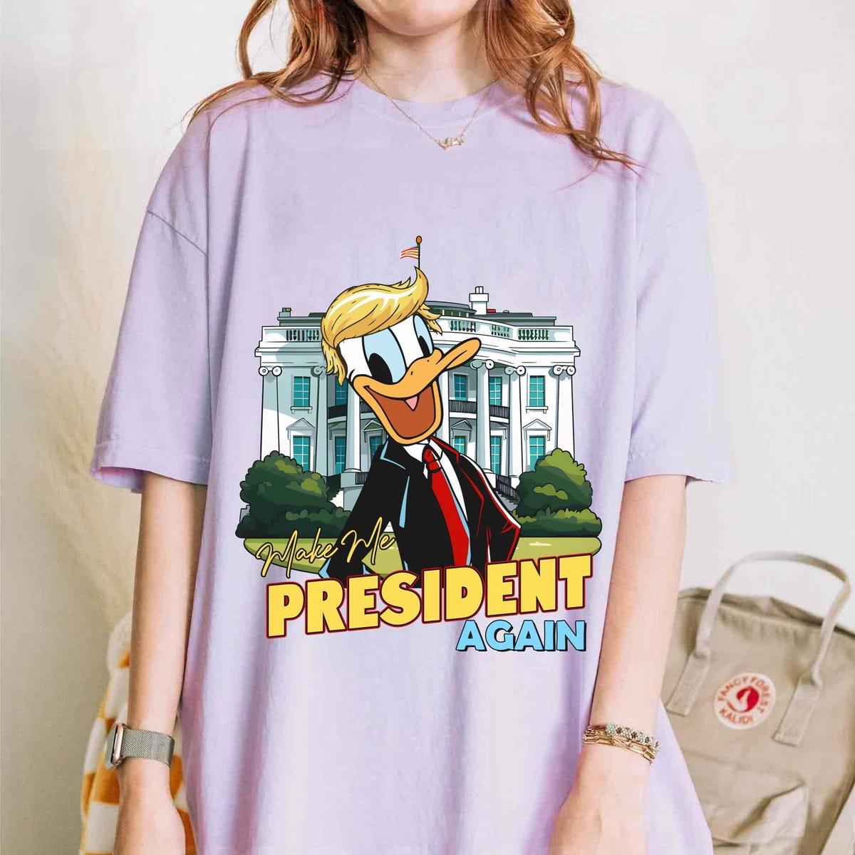 Donald Duck Make Me President Again President Election 2024 Shirt 4