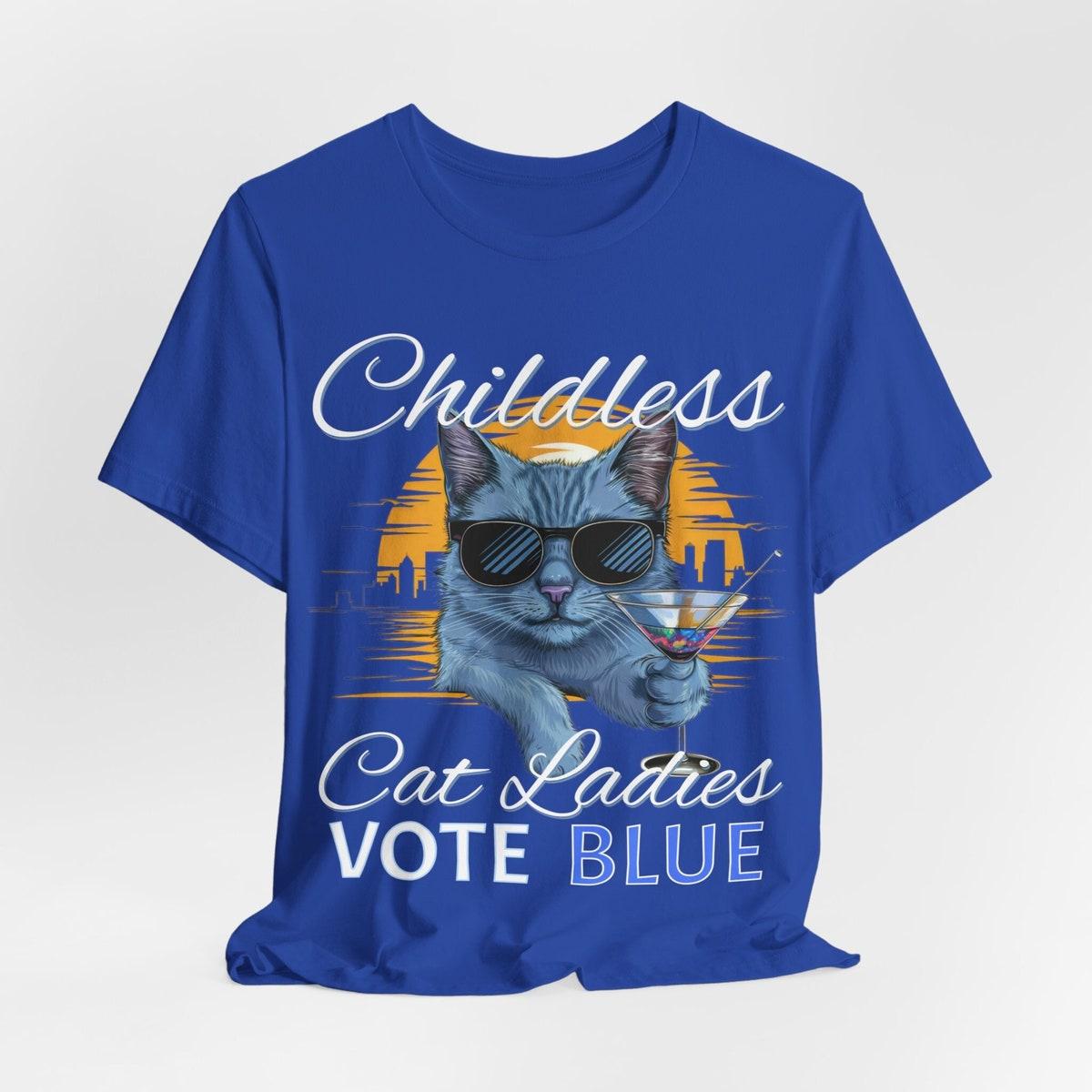 Election For Cat Lovers Childless Cat Ladies Vote Blue Shirt 4