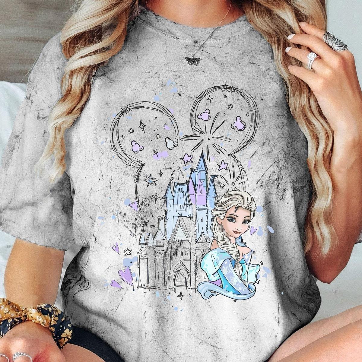 Elsa Portrait Magic Castle Mickey Ears Blast Shirt 2