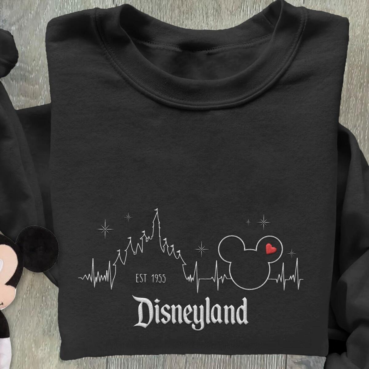 Embroidered Castle Mickey Mouse Heartbeat Sweatshirt 1