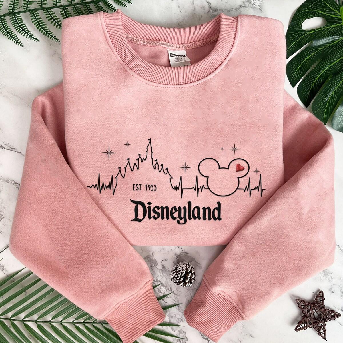 Embroidered Castle Mickey Mouse Heartbeat Sweatshirt 2