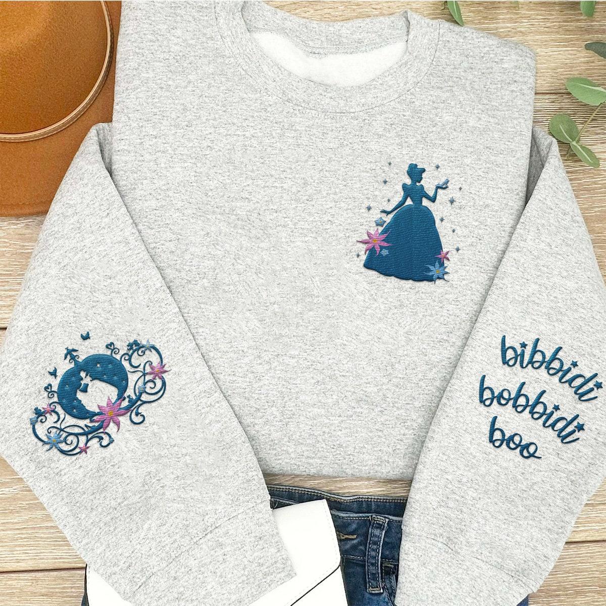 Embroidered Cinderella Carriage Floral Bibbidi Bobbidi Boo Sweatshirt 2