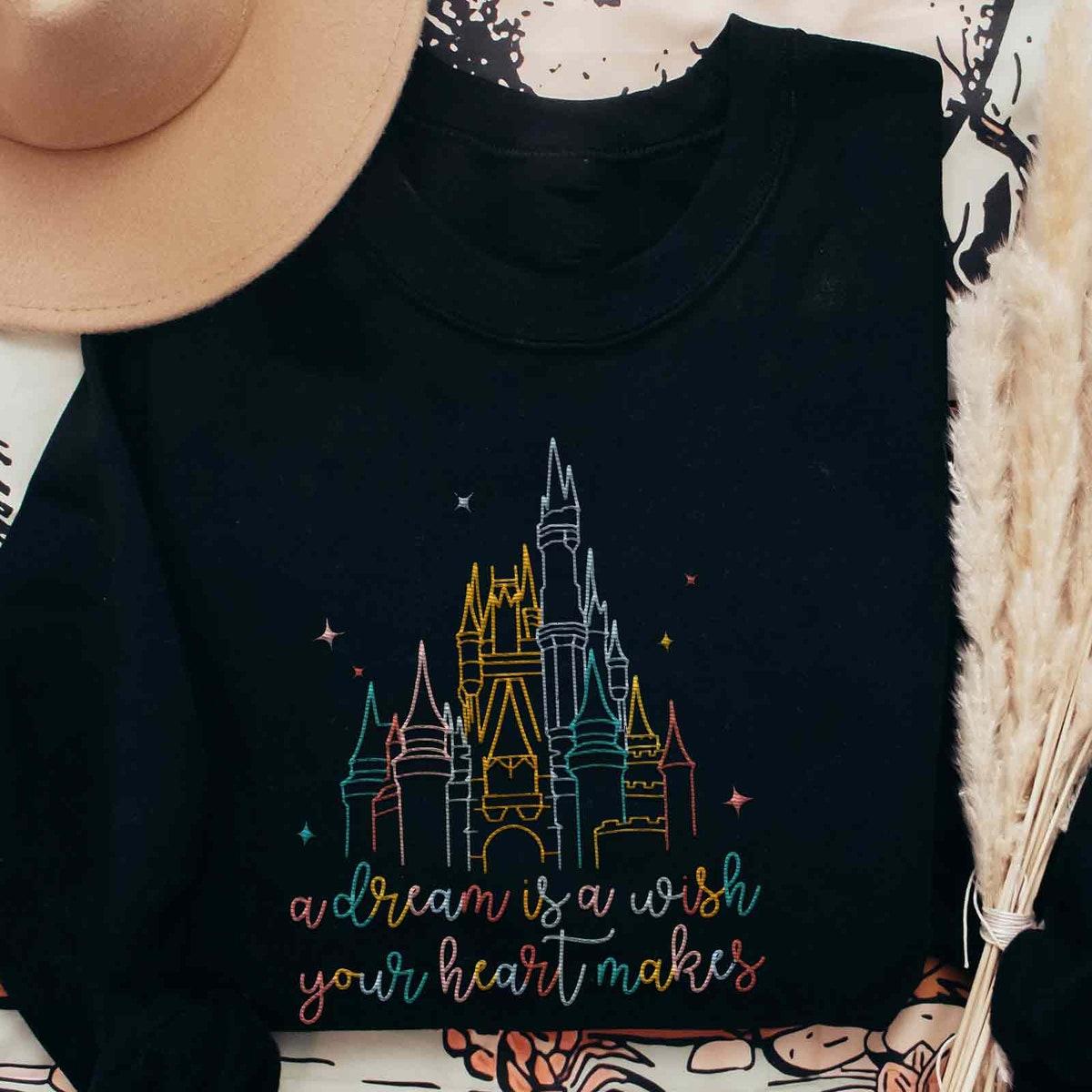 Embroidered Cinderella Castle A Dream Is A Wish Your Heart Makes Sweatshirt 1