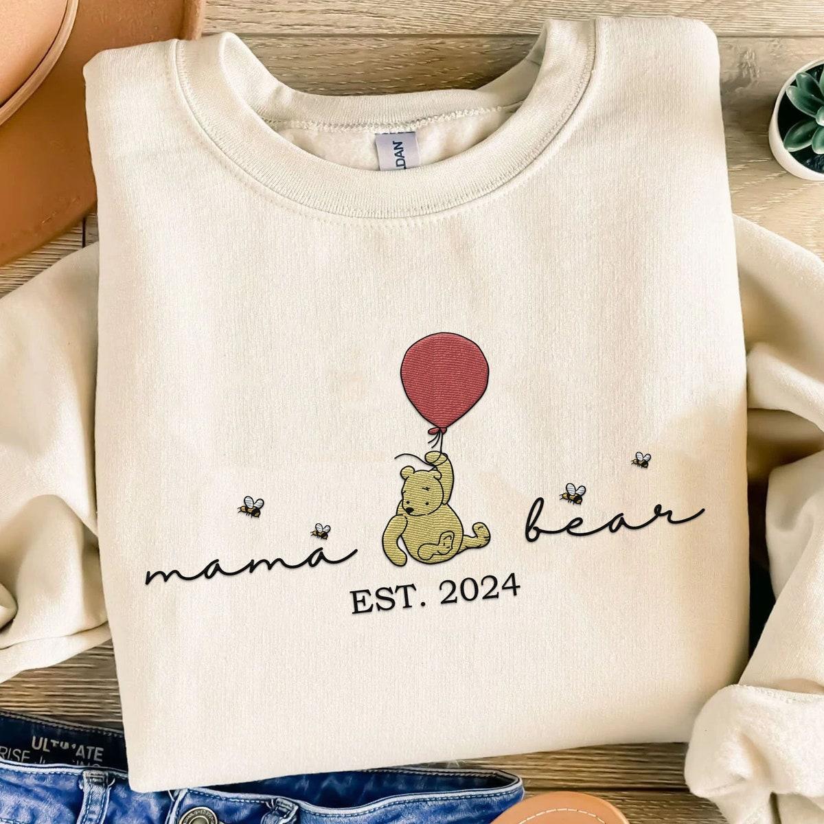 Embroidered Custom Est Mama Bear Winnie The Pooh Sweatshirt 1