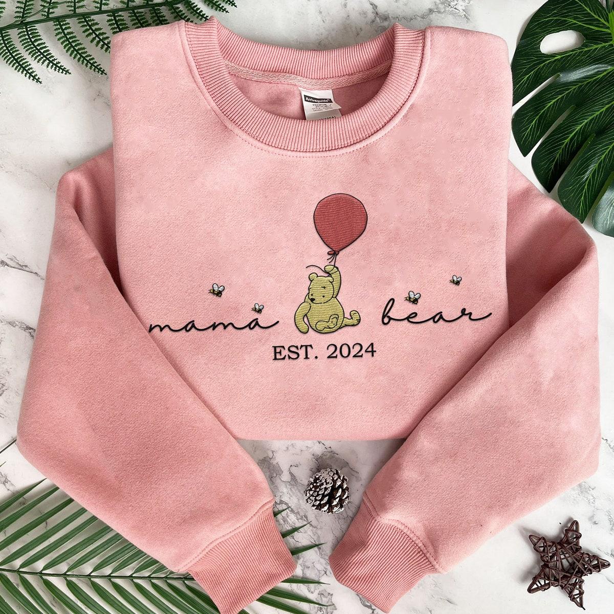 Embroidered Custom Est Mama Bear Winnie The Pooh Sweatshirt 2