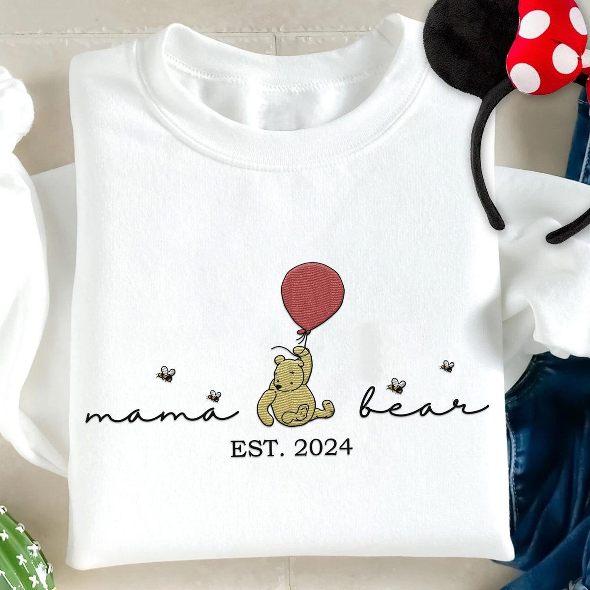 Embroidered Custom Est Mama Bear Winnie The Pooh Sweatshirt 3