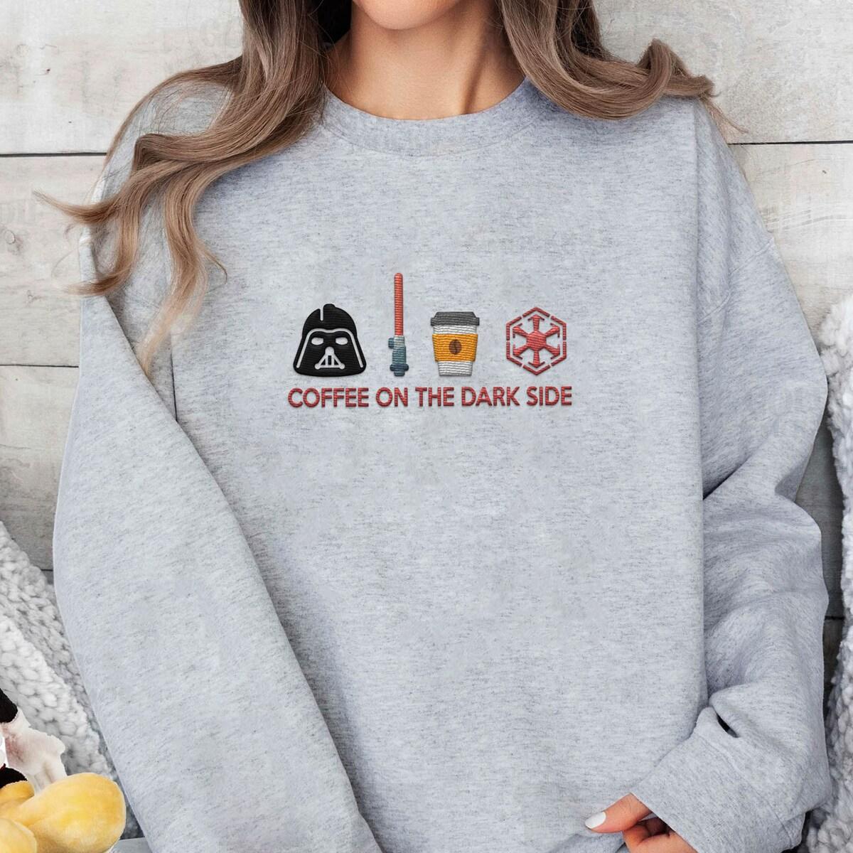 Embroidered Darth Vader Coffee On The Dark Side Star Wars Sweatshirt 2