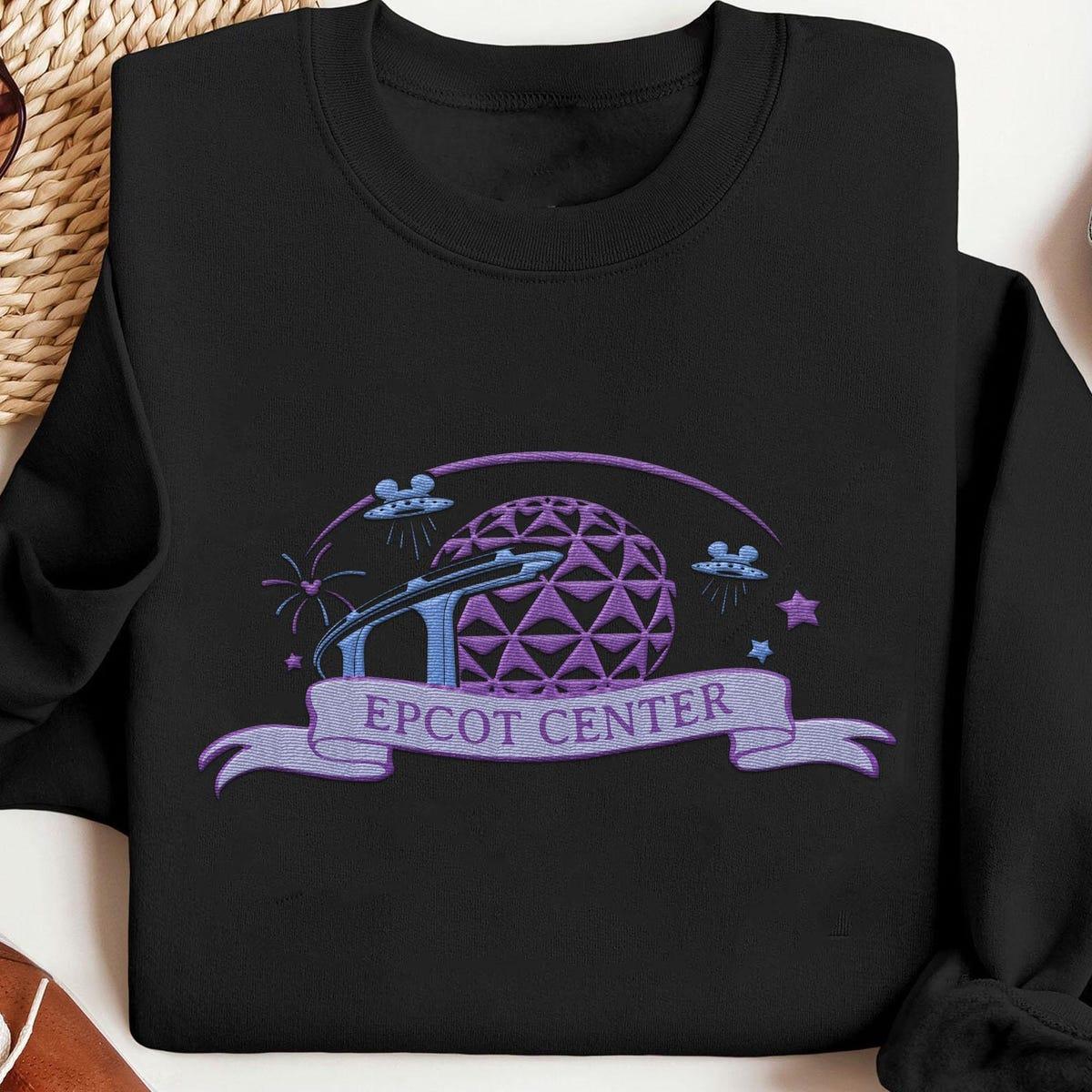 Embroidered Epcot Center Epcot Spaceship Earth Embroidery Sweater 2