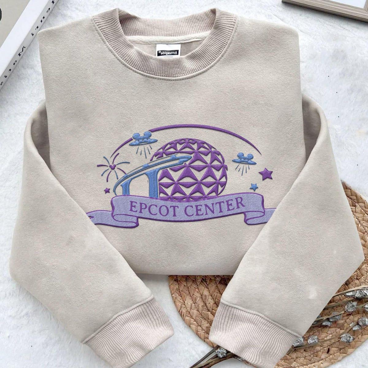 Embroidered Epcot Center Epcot Spaceship Earth Embroidery Sweater 3