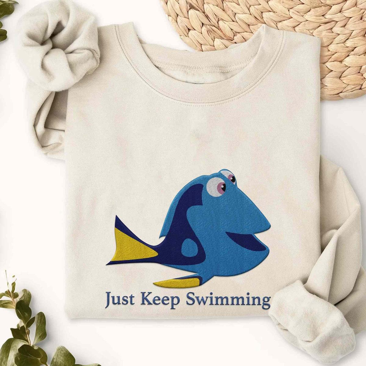 Embroidered Finding Dory Just Keep Swimming Sweatshirt 1