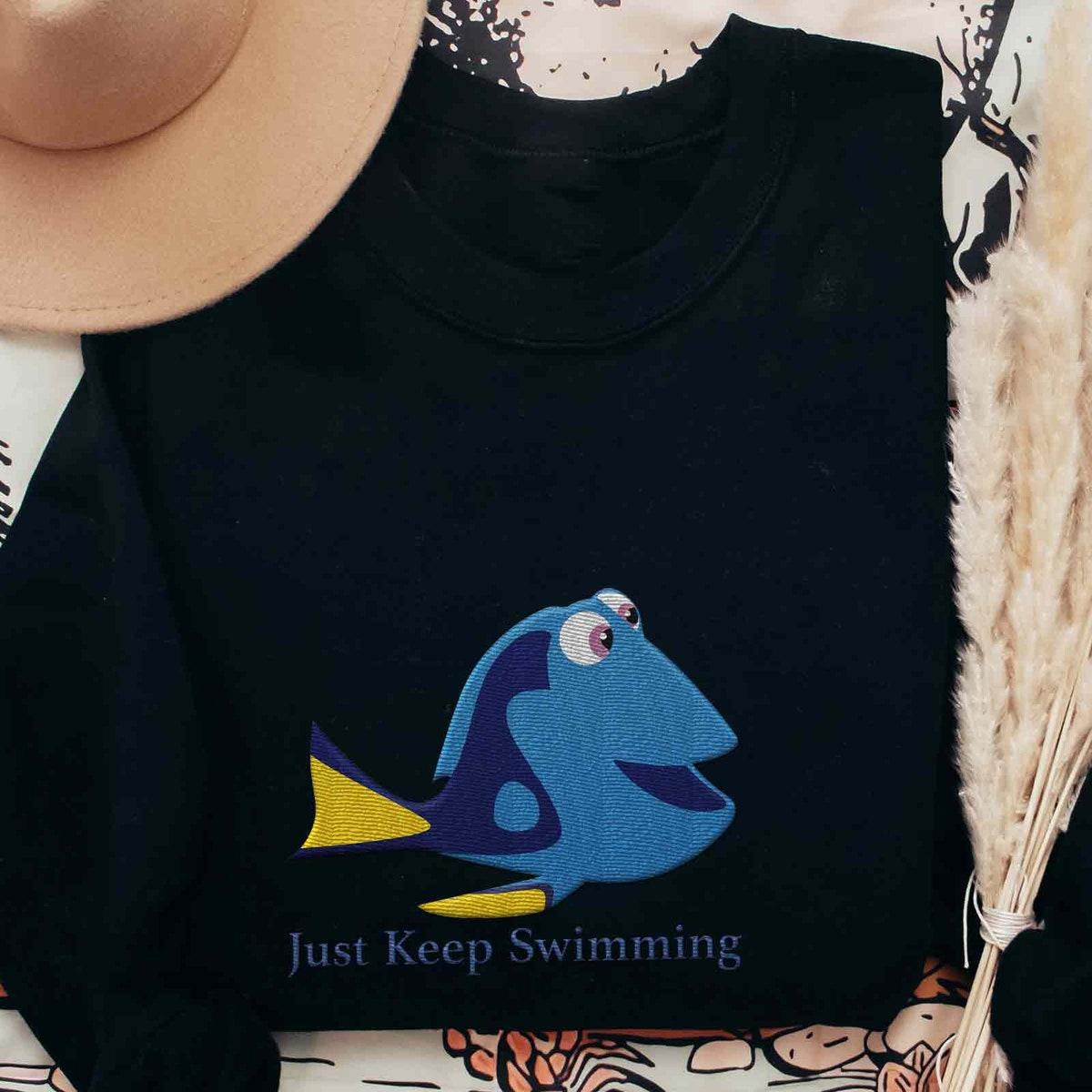 Embroidered Finding Dory Just Keep Swimming Sweatshirt 2