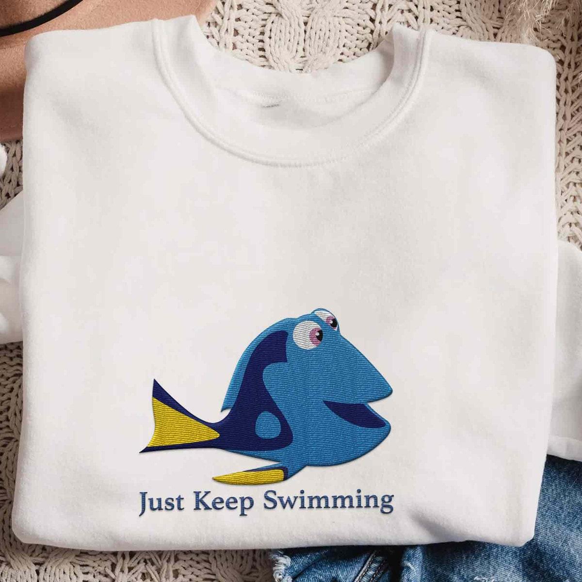 Embroidered Finding Dory Just Keep Swimming Sweatshirt 3