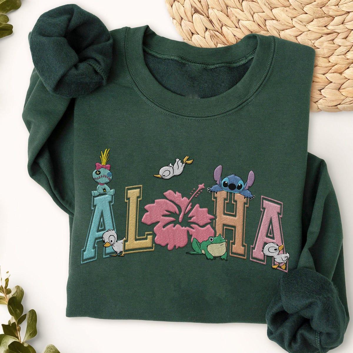 Embroidered Lilo And Stitch Aloha Hawaii Beach Sweatshirt 2