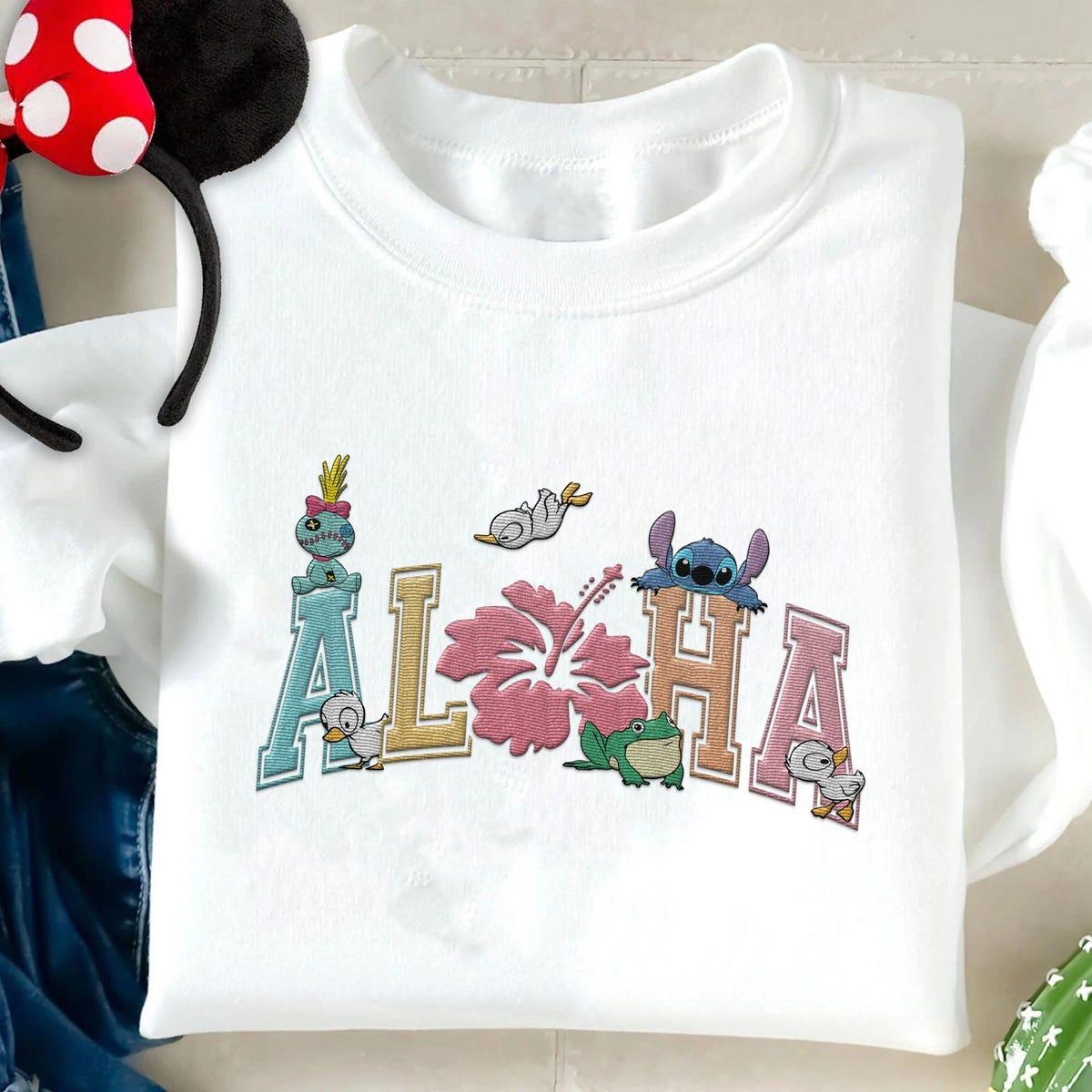 Embroidered Lilo And Stitch Aloha Hawaii Beach Sweatshirt 3