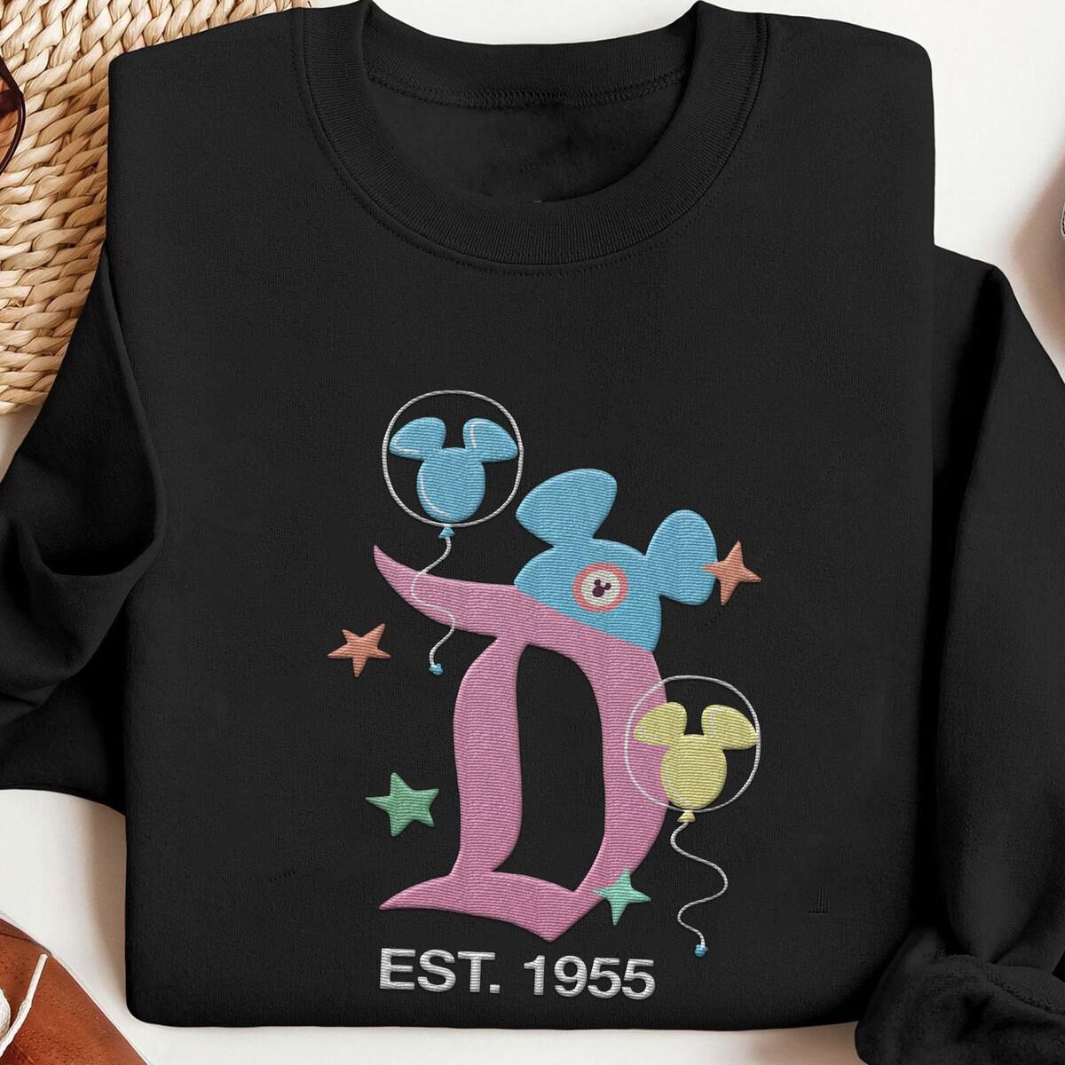 Embroidered Mickey Balloon Hat Disneyland Est 1955 Sweatshirt 2