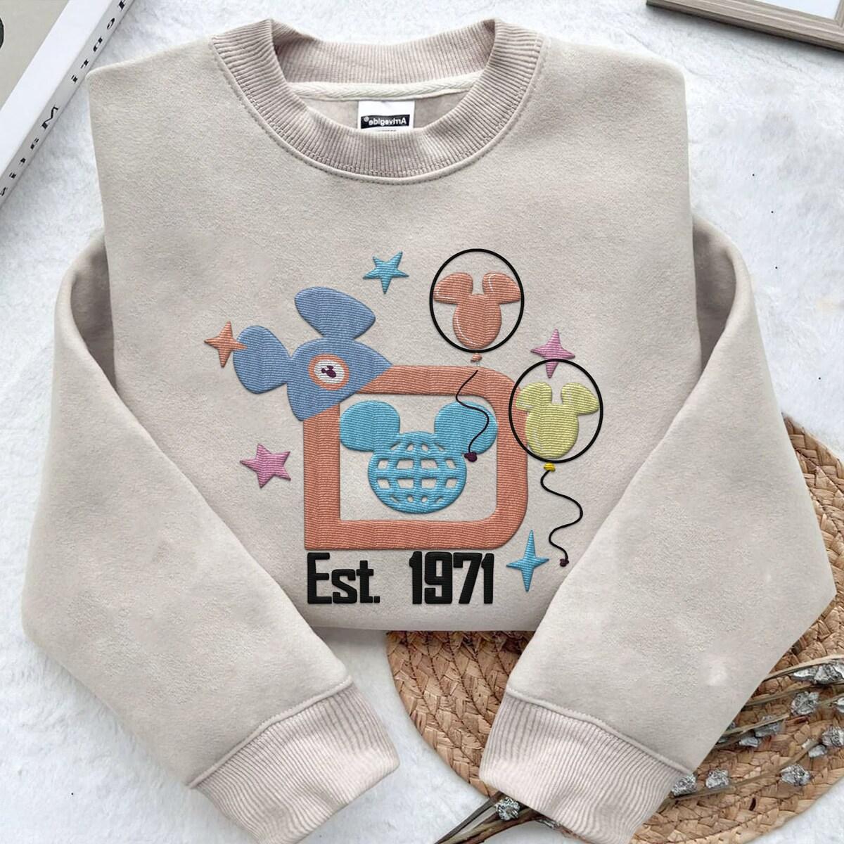 Embroidered Mickey Balloon Hat Disneyword Est 1971 Sweatshirt 3