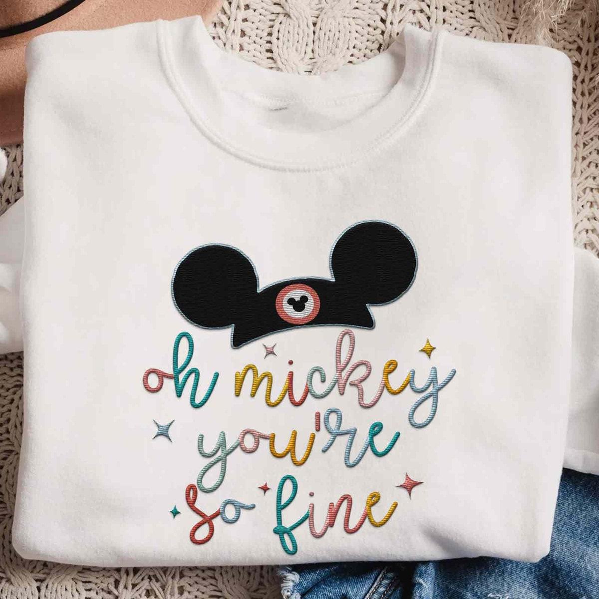 Embroidered Mickey Mouse Hat Oh Mickey You're So Fine Sweatshirt 1