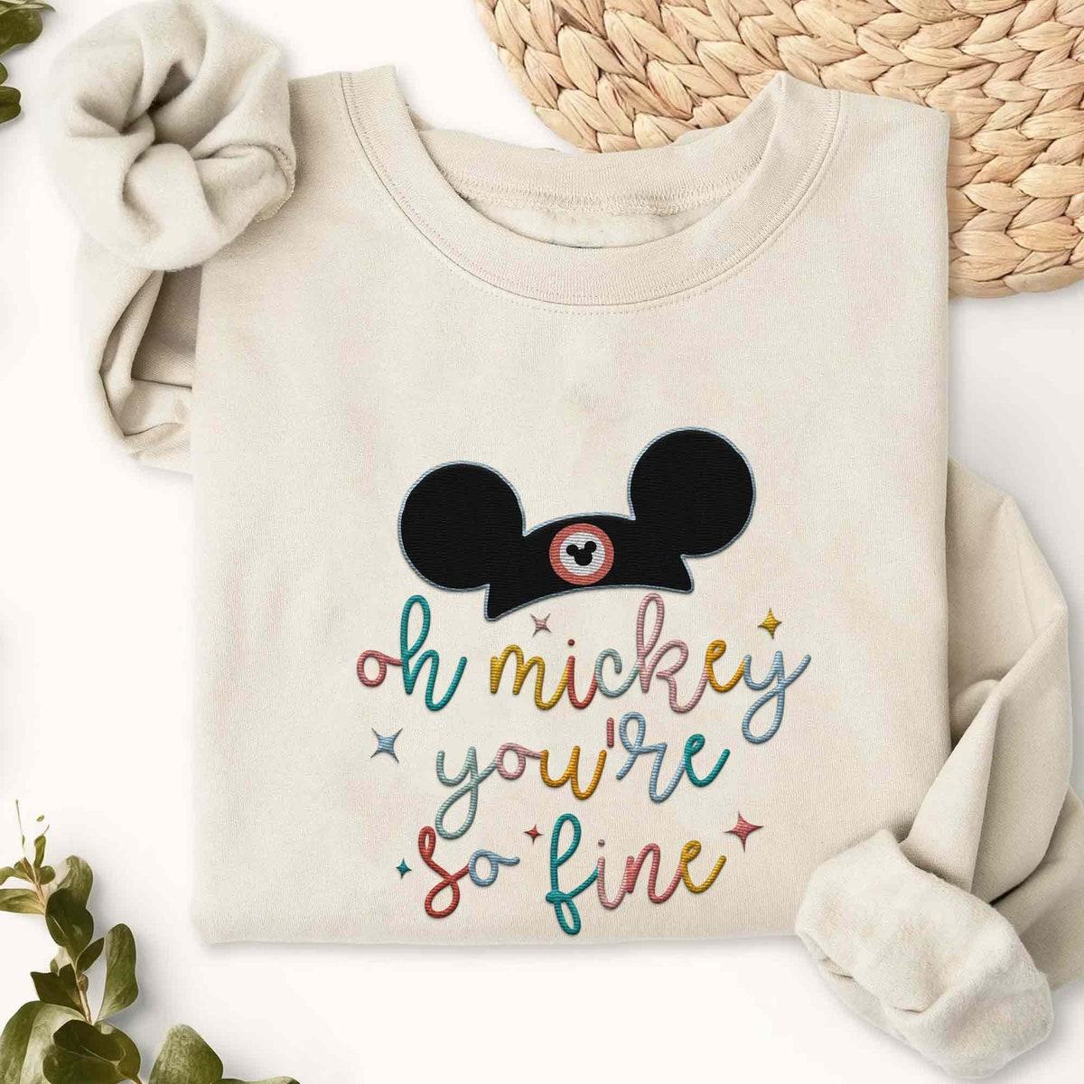 Embroidered Mickey Mouse Hat Oh Mickey You're So Fine Sweatshirt 3