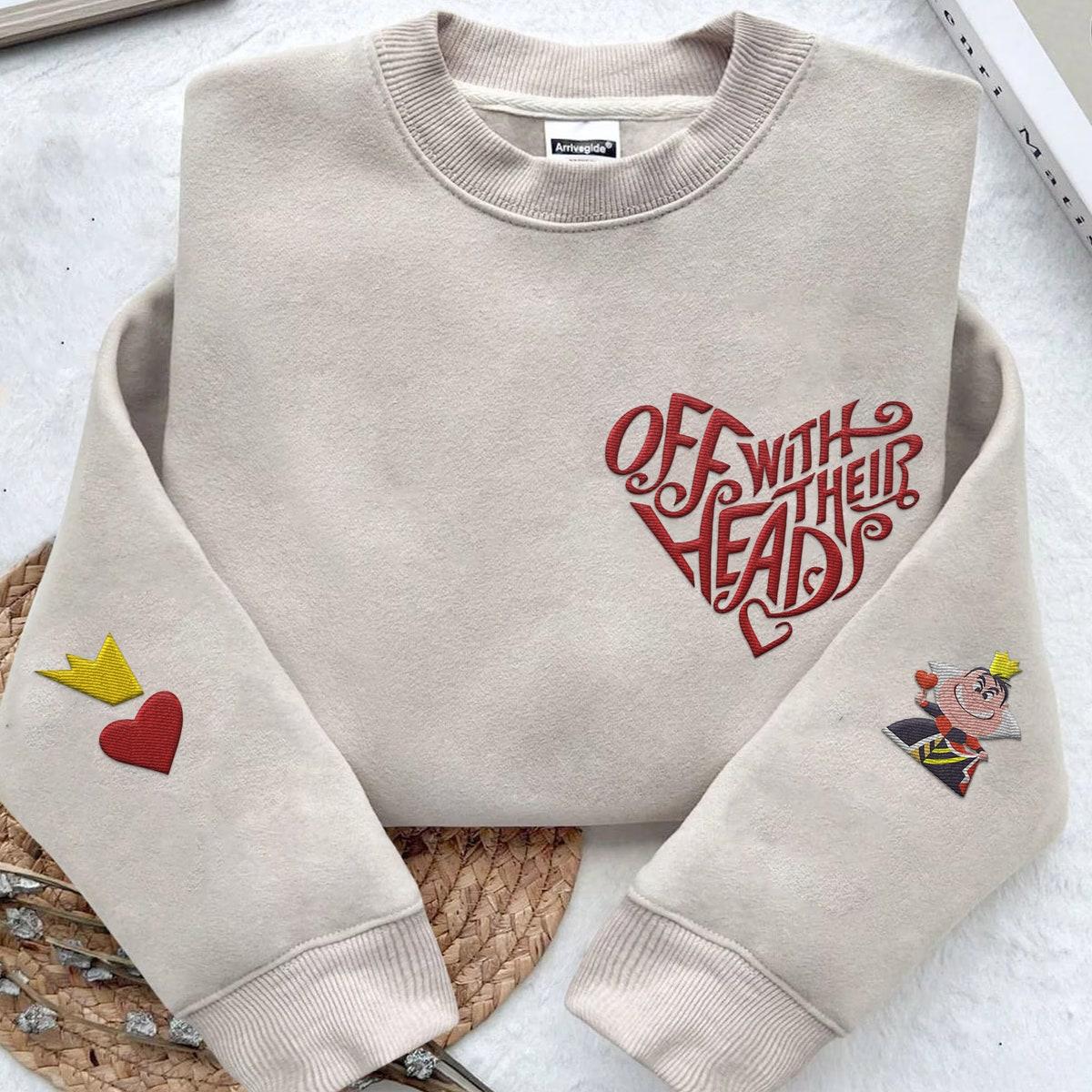 Embroidered Queen Of Heart Off With Their Heads Sweatshirt 1