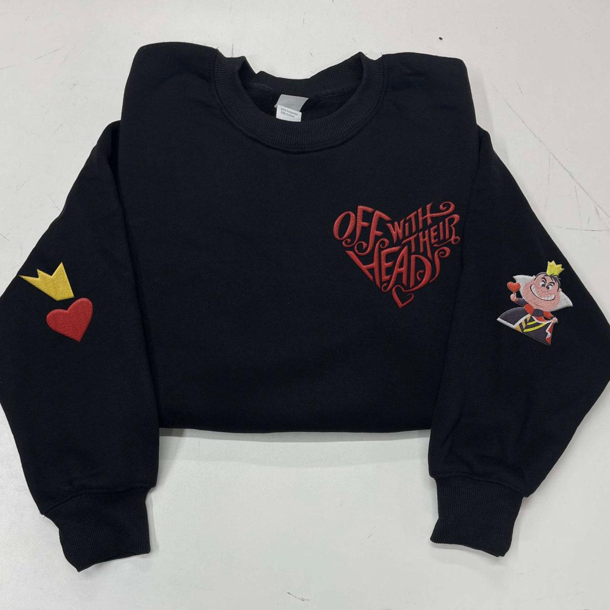 Embroidered Queen Of Heart Off With Their Heads Sweatshirt 2