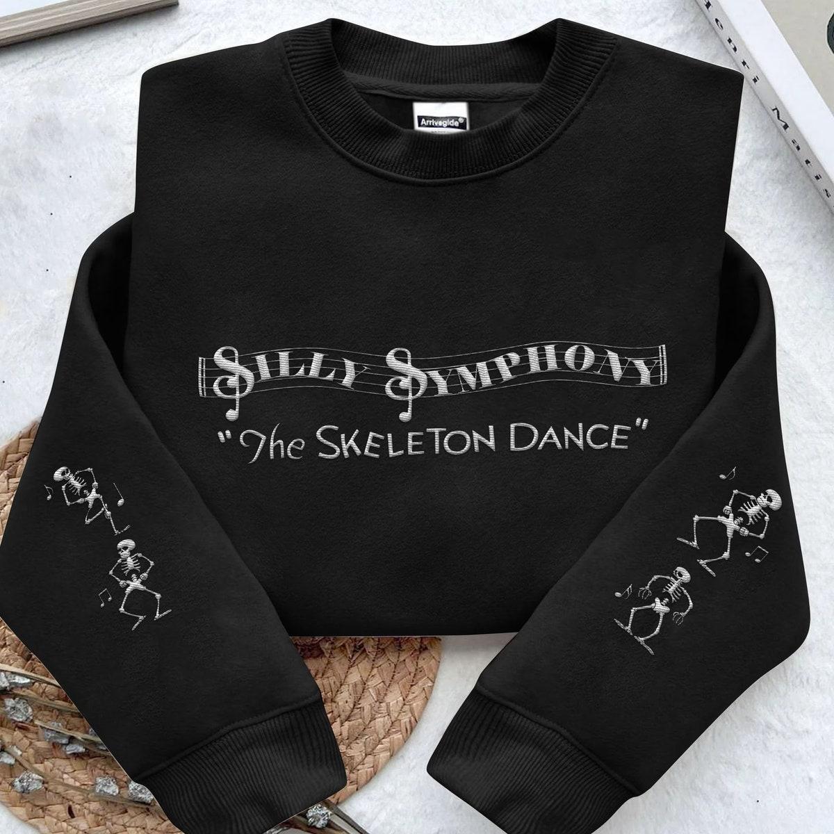 Embroidered The Skeleton Dance Silly Symphony Halloween Sweatshirt 1