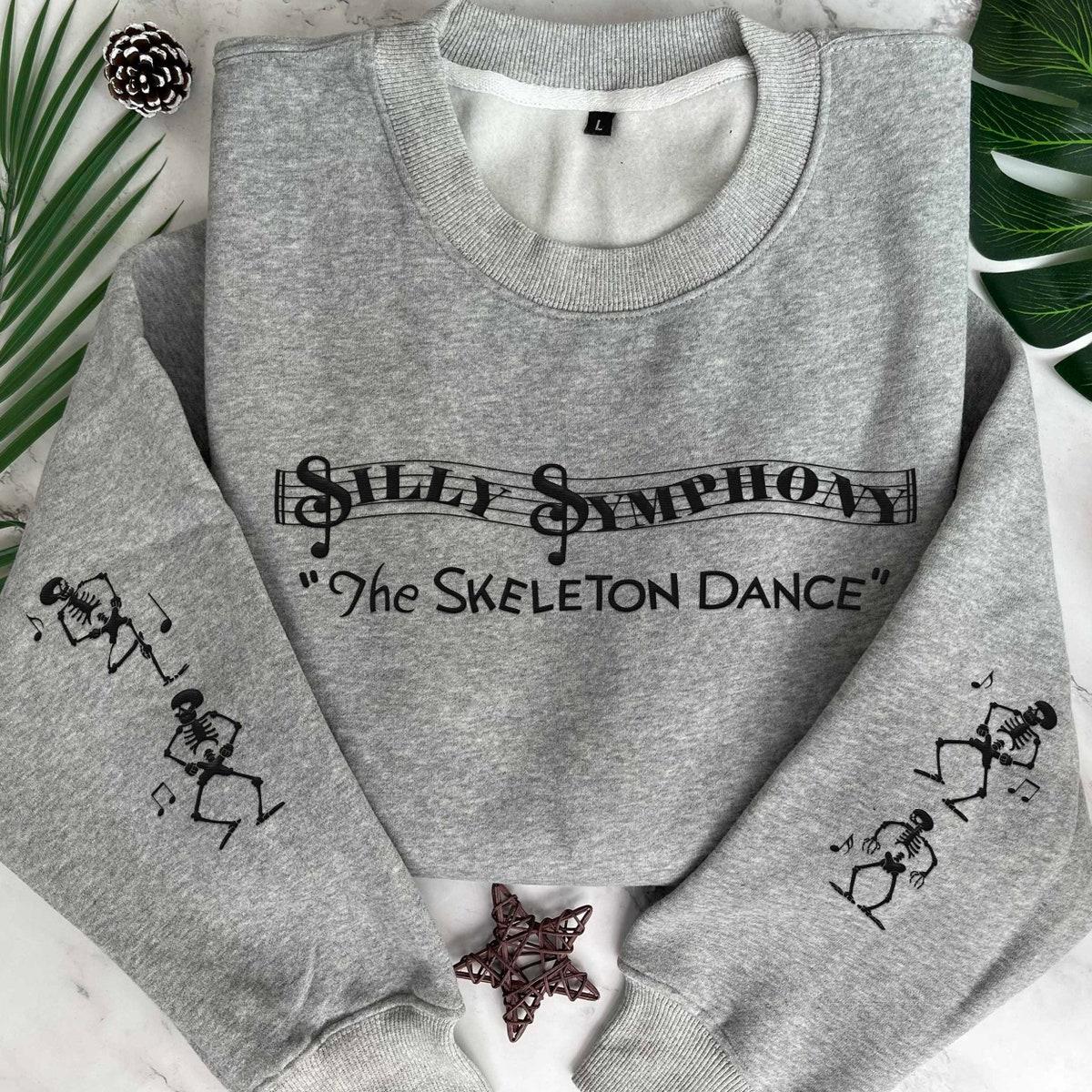 Embroidered The Skeleton Dance Silly Symphony Halloween Sweatshirt 3