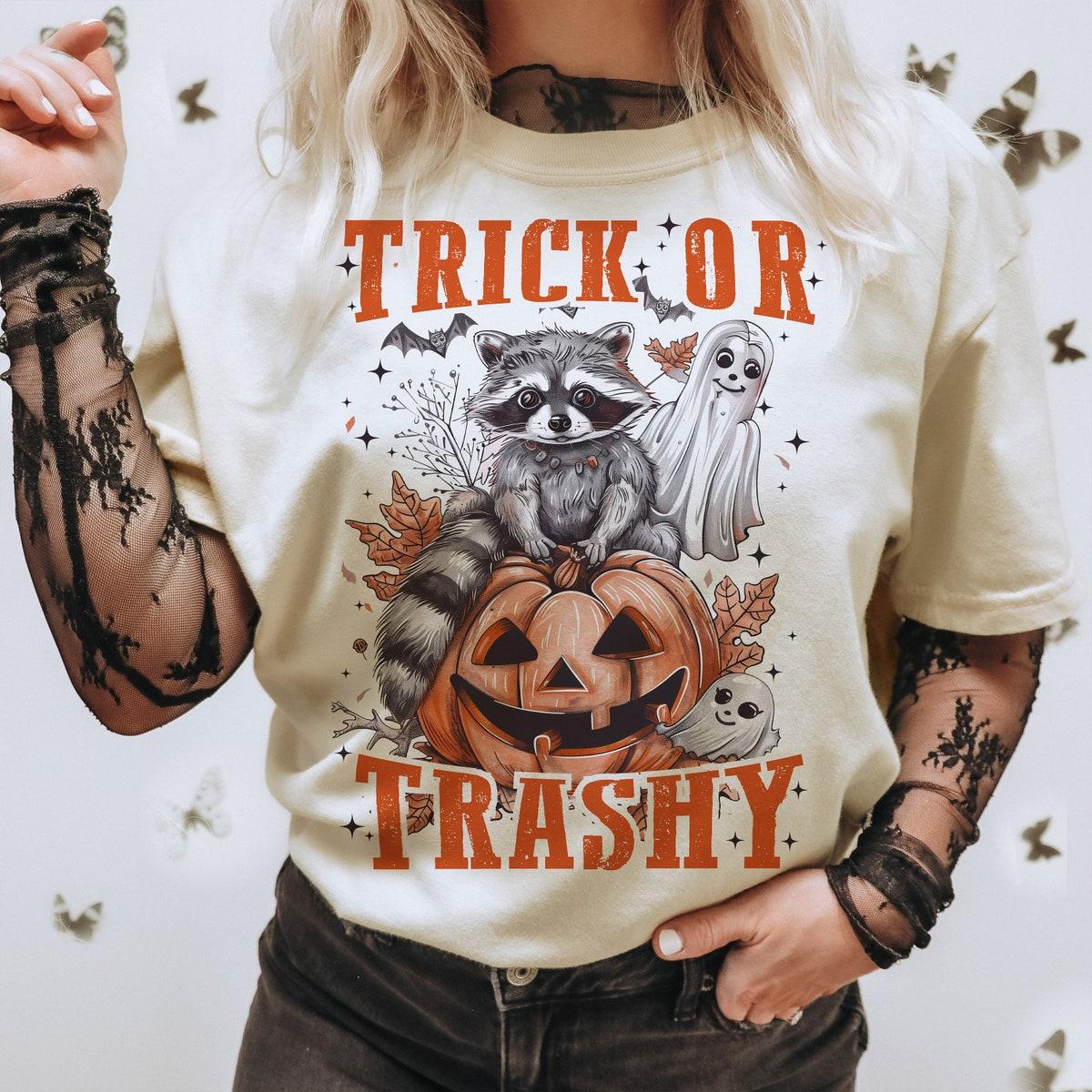 Feral Girl Halloween Trick Or Trashy Shirt 4