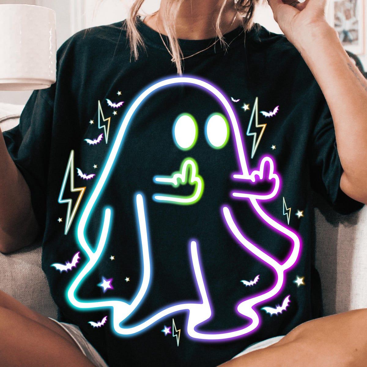 Ghost Middle Finger Halloween Shirt 1