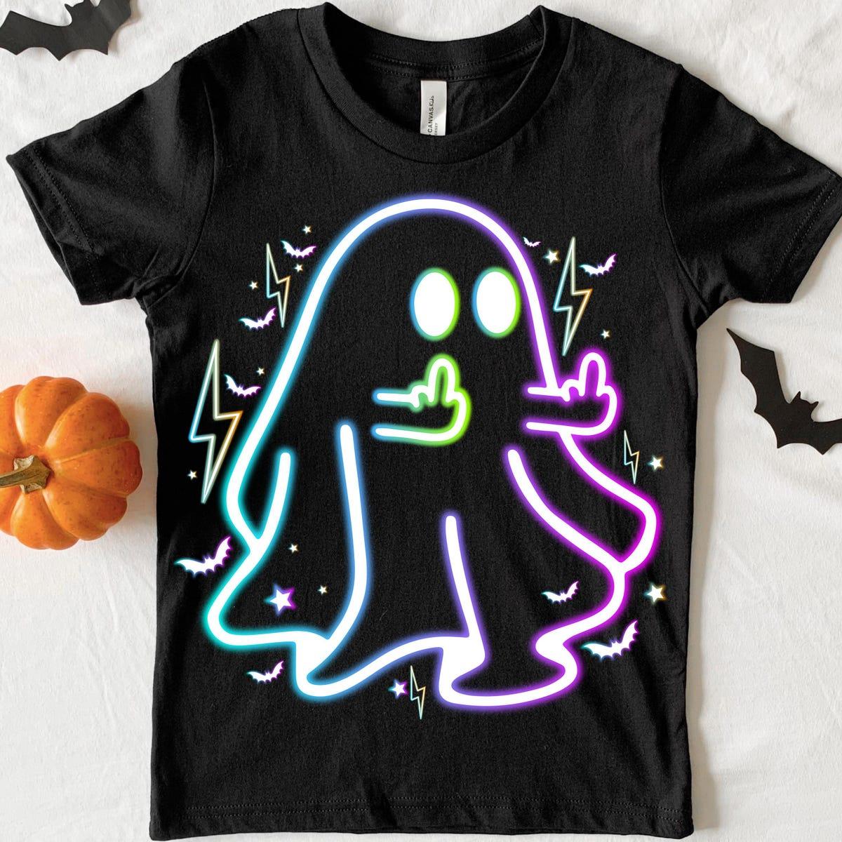 Ghost Middle Finger Halloween Shirt 3