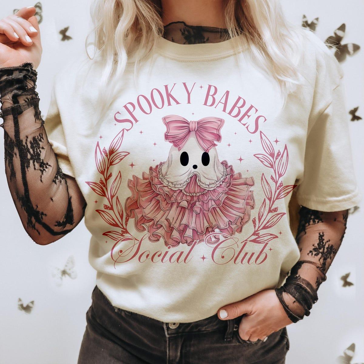 Halloween Cute Ghost Bow Spooky Season Shirt 3