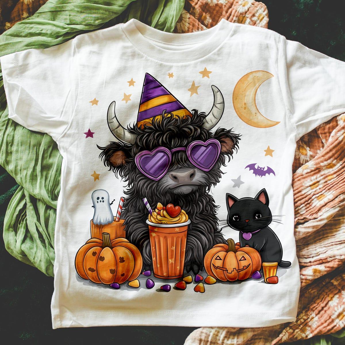 Halloween Highland Cow Bull Shirt 1