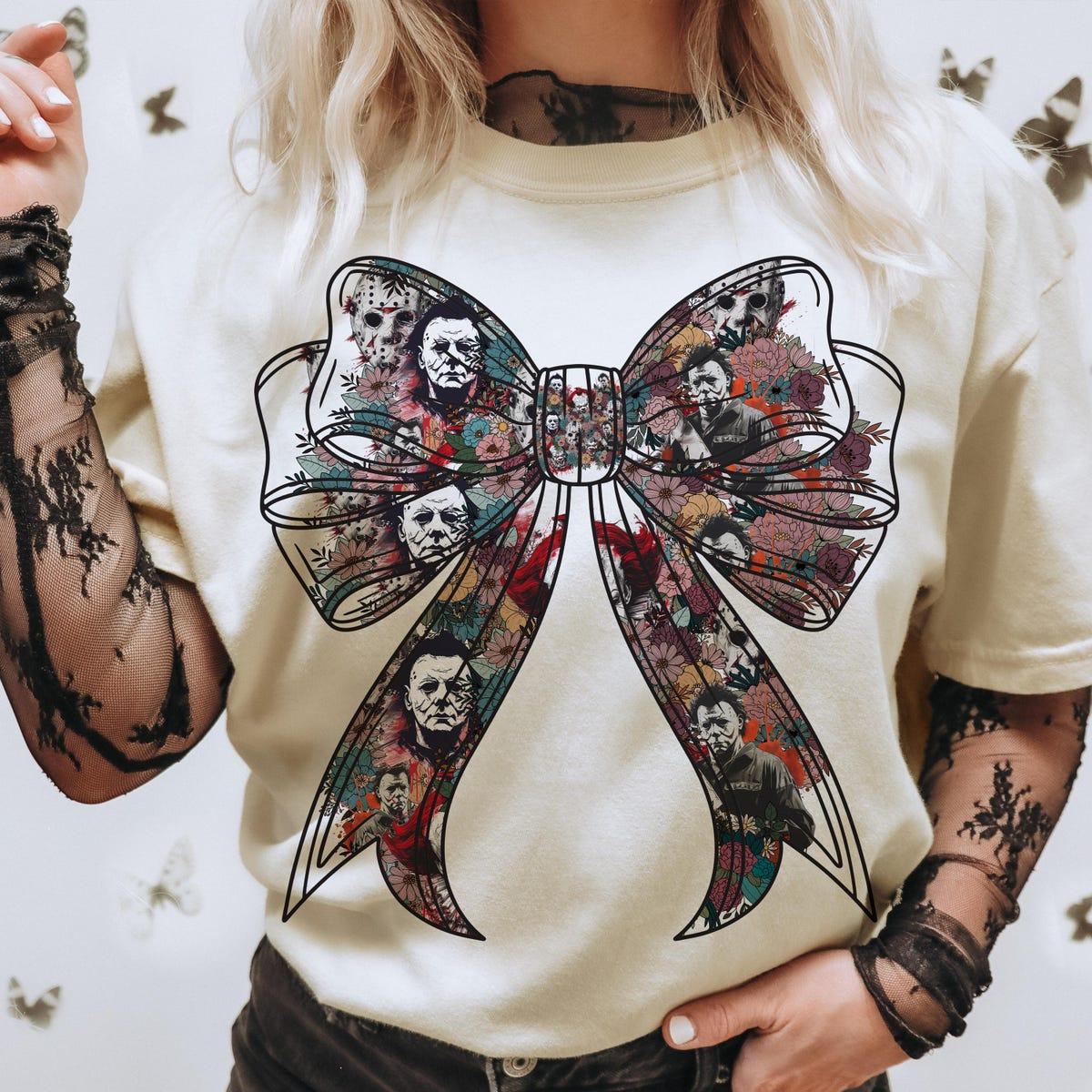 Halloween Horror Gothic Coquette Bow Shirt 4