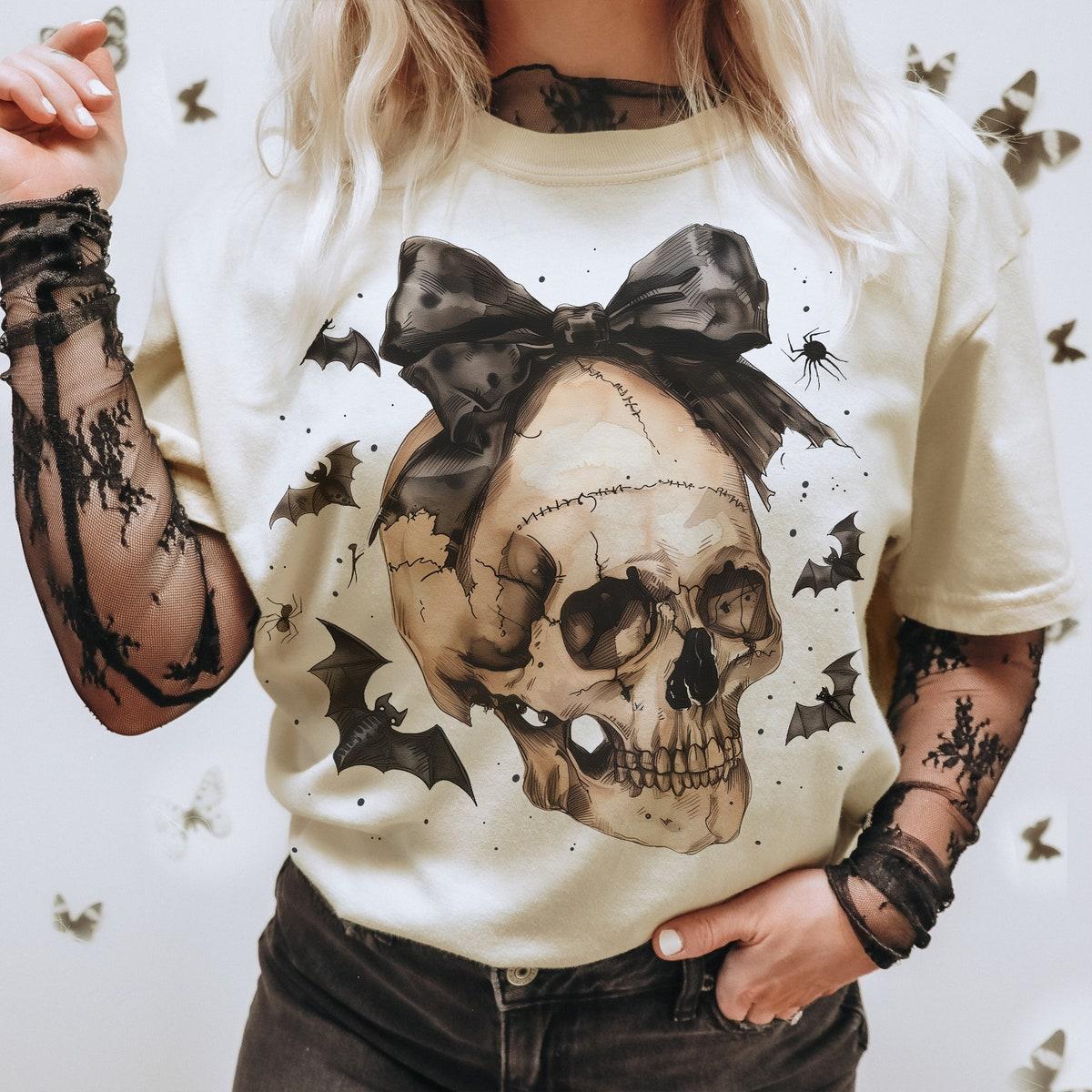 Halloween Skull Bow Shirt 1