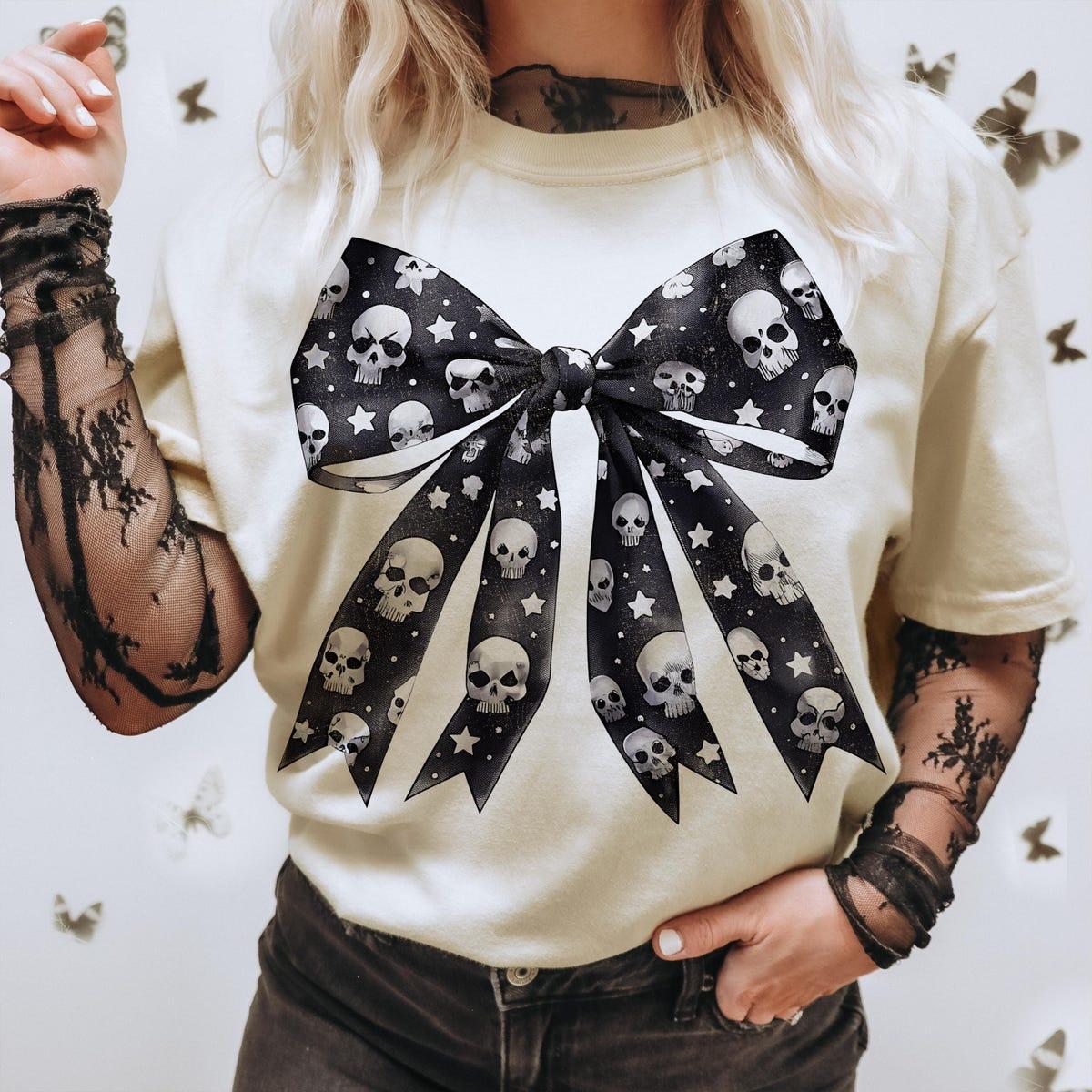 Halloween Skull Bow Shirt 2